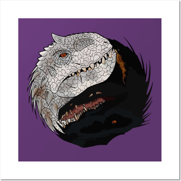 Indoraptor and Indominus Rex Wall Art by WorldDinosaurs